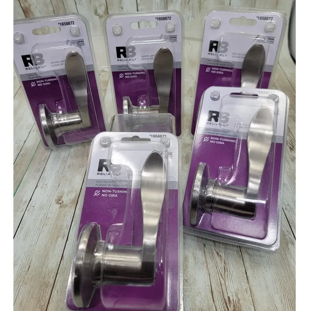 5 RELIABILT Olivia Satin Nickel Interior/Exterior NonTurning Dummy Door Handle